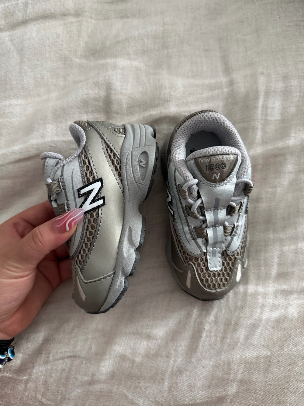 NEW New Balance Kids Silver and Gray 1906 Sneakers